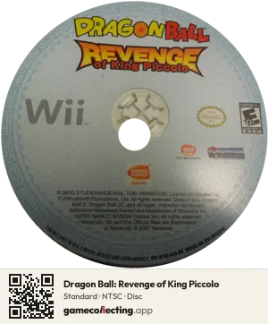 Dragon Ball: Revenge of King Piccolo Nintendo Wii, NTSC disc