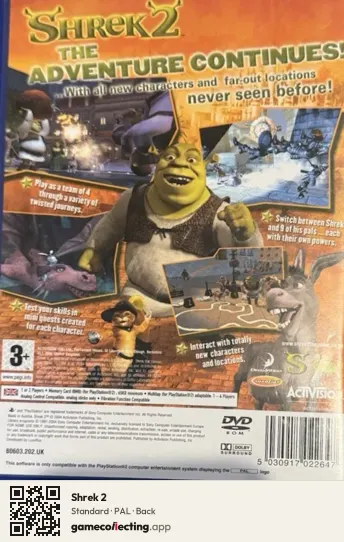 Shrek 2 PlayStation 2, PAL box back