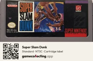 Super Slam Dunk Super Nintendo Entertainment System, NTSC cartridge label