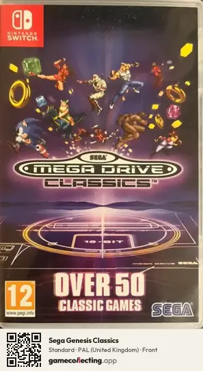 Sega Genesis Classics Nintendo Switch, United Kingdom box front