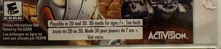 Skylanders: SuperChargers Racing, the ESRB box on its front