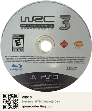 WRC 3 PlayStation 3, NTSC disc