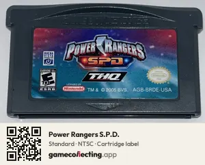 Power Rangers S.P.D. Game Boy Advance, NTSC cartridge label