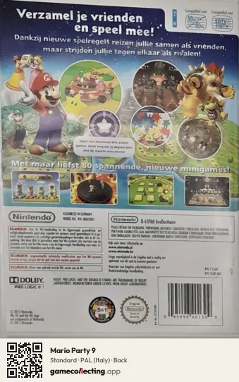 Mario Party 9 Nintendo Wii, Italy box back
