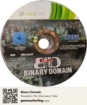 Binary Domain Xbox 360, PAL disc