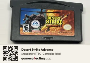 Desert Strike Advance Game Boy Advance, NTSC cartridge label
