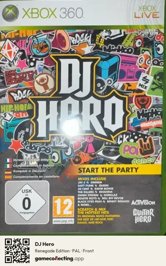 DJ Hero Xbox 360, PAL box front