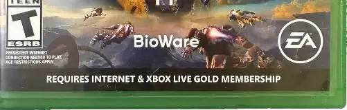 Anthem, the ESRB box on its front