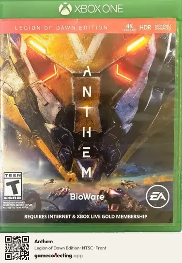 Anthem Xbox One, NTSC box front