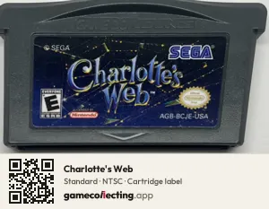 Charlotte's Web Game Boy Advance, NTSC cartridge label