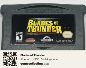 Blades of Thunder Game Boy Advance, NTSC cartridge label