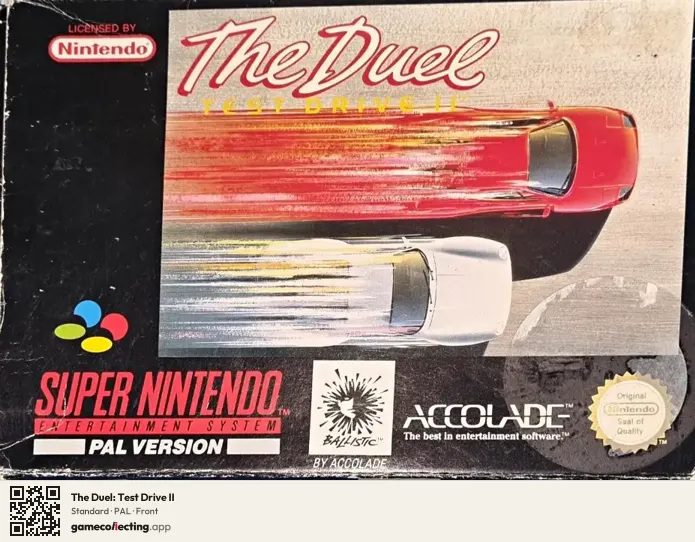 The Duel: Test Drive II Super Nintendo Entertainment System, PAL box front