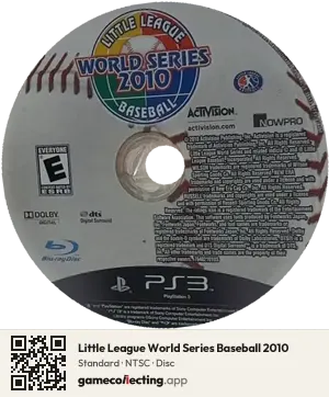 Little League World Series Baseball 2010 PlayStation 3, NTSC disc