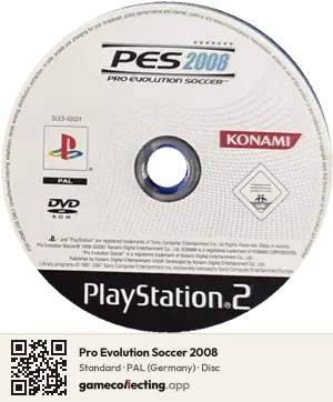 Pro Evolution Soccer 2008 PlayStation 2, PAL disc