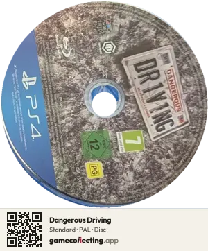 Dangerous Driving PlayStation 4, PAL disc