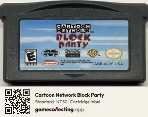 Cartoon Network Block Party Game Boy Advance, NTSC cartridge label