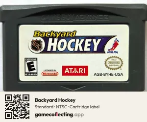 Backyard Hockey Game Boy Advance, NTSC cartridge label