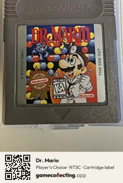 Dr. Mario Game Boy, NTSC cartridge label
