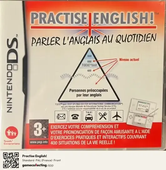 Practise English! Nintendo DS, France box front