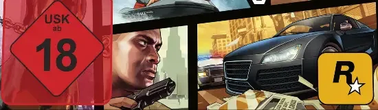 Grand Theft Auto V, the USK square on its front