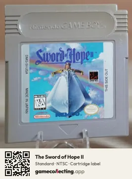 The Sword of Hope II Game Boy, NTSC cartridge label