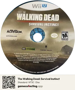The Walking Dead: Survival Instinct Nintendo Wii U, NTSC disc