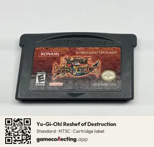 Yu-Gi-Oh! Reshef of Destruction Game Boy Advance, NTSC cartridge label