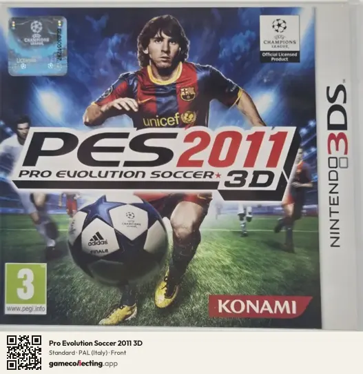 Pro Evolution Soccer 2011 3D Nintendo 3DS, Italy box front