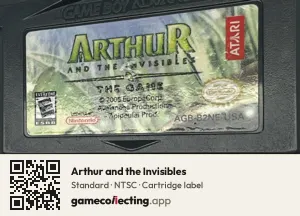 Arthur and the Invisibles Game Boy Advance, NTSC cartridge label