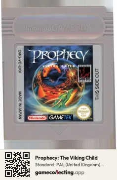 Prophecy: The Viking Child Game Boy, PAL cartridge label