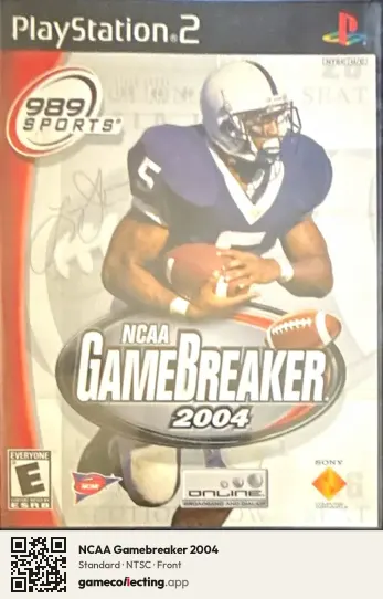 NCAA Gamebreaker 2004 PlayStation 2, NTSC box front
