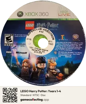LEGO Harry Potter: Years 1-4 Xbox 360, NTSC disc