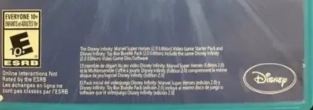 Disney Infinity 2.0, the ESRB box on its front