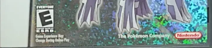 Pokémon Diamond Version, the ESRB box on its front
