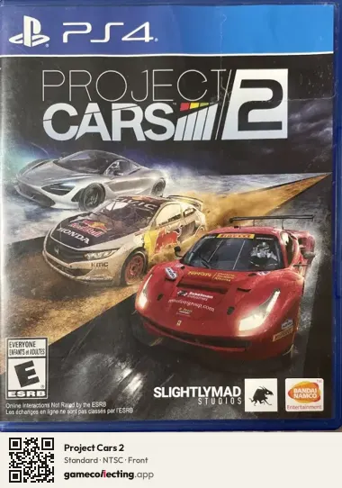 Project Cars 2 PlayStation 4, NTSC box front