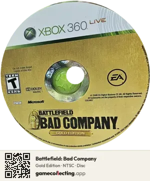 Battlefield: Bad Company Xbox 360, NTSC disc