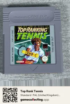 Top Rank Tennis Game Boy, PAL cartridge label