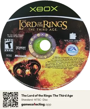 The Lord of the Rings: The Third Age Xbox, NTSC disc