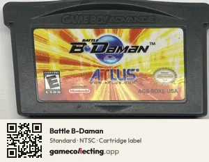 Battle B-Daman Game Boy Advance, NTSC cartridge label