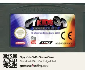 Spy Kids 3-D: Game Over Game Boy Advance, PAL cartridge label