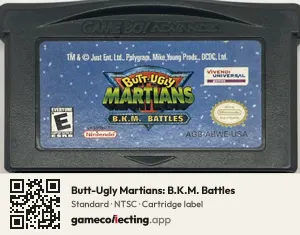 Butt-Ugly Martians: B.K.M. Battles Game Boy Advance, NTSC cartridge label