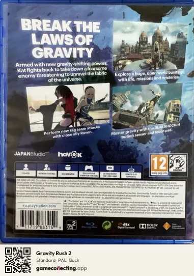 Gravity Rush 2 PlayStation 4, PAL box back
