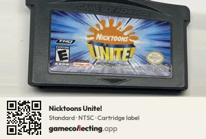 Nicktoons Unite! Game Boy Advance, NTSC cartridge label