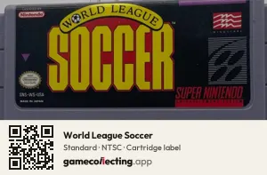 World League Soccer Super Nintendo Entertainment System, NTSC cartridge label