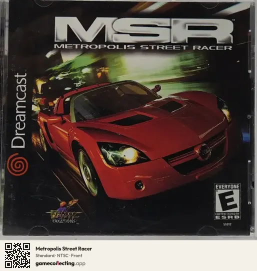 Metropolis Street Racer Sega Dreamcast, NTSC box front