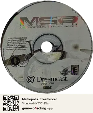 Metropolis Street Racer Sega Dreamcast, NTSC disc