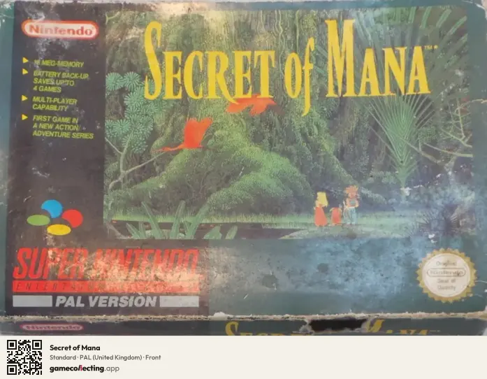 Secret of Mana Super Nintendo Entertainment System, United Kingdom box front