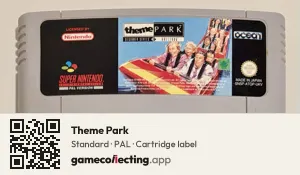 Theme Park Super Nintendo Entertainment System, PAL cartridge label