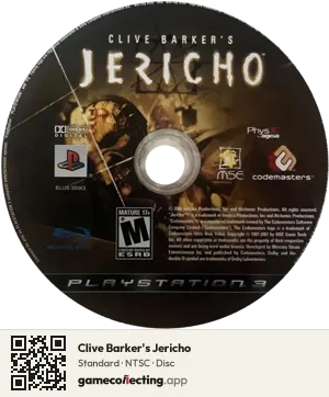 Clive Barker's Jericho PlayStation 3, NTSC disc