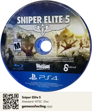 Sniper Elite 5 PlayStation 4, NTSC disc